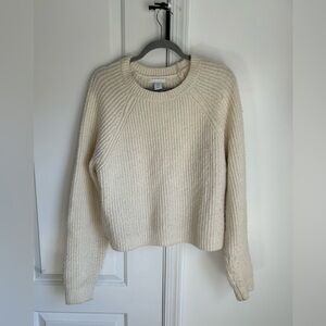 Women’s fisherman crew sweater, ivory